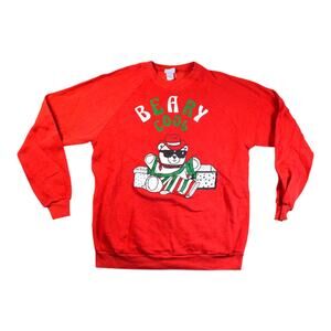80s 'beary cool' christmas sweatshirt - made in usa
